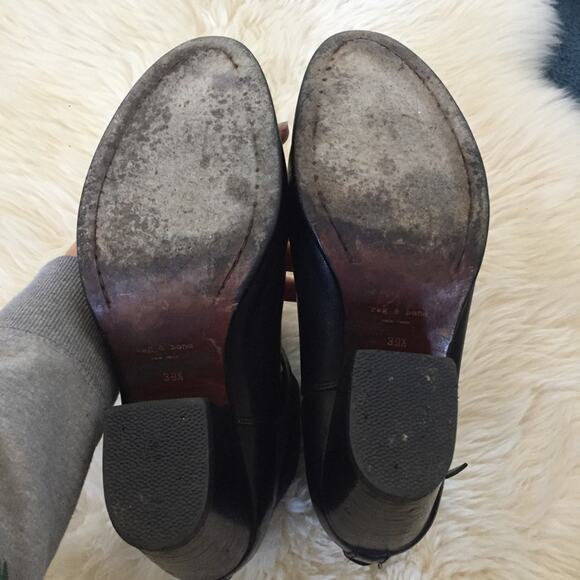 rag & bone Black Leather Strappy ankle Boots Dalton Booties 39.5 - Picture 4 of 8